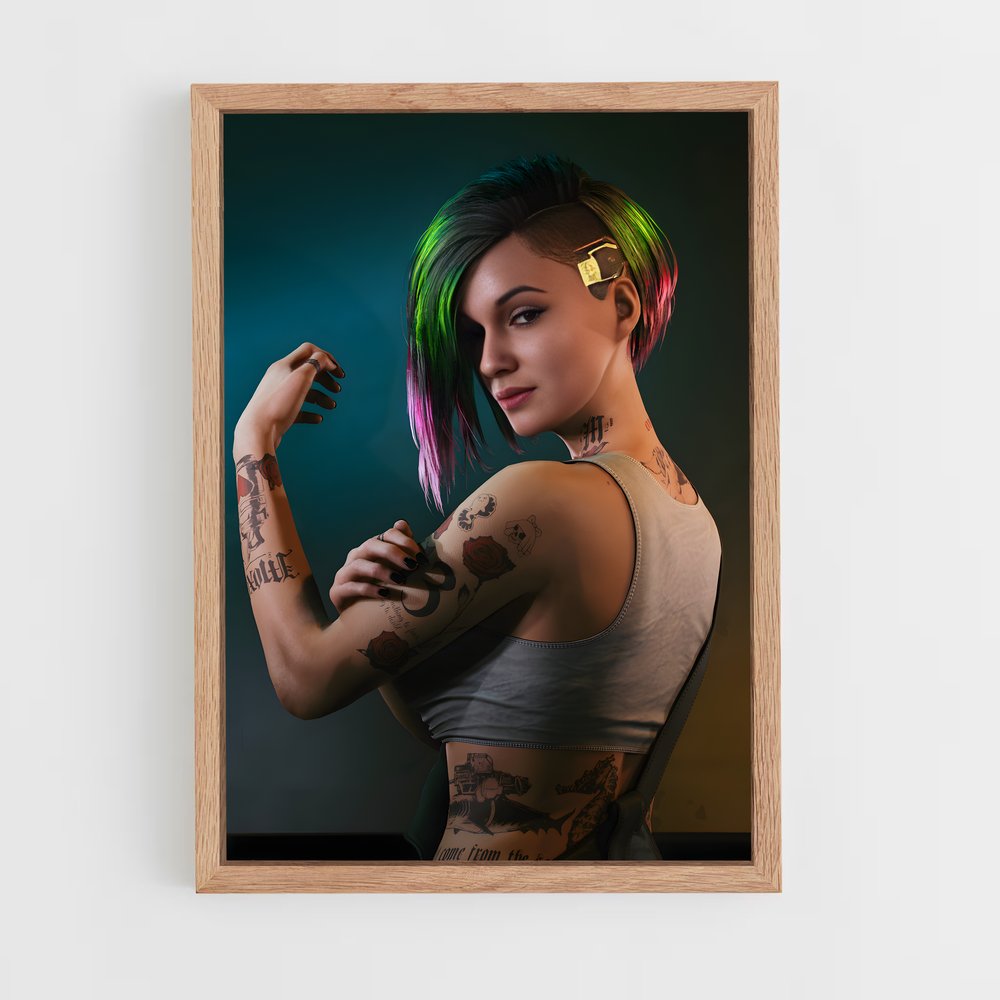 Poster Judy Alvarez Captivant – affiche Cyberpunk (vue 4)